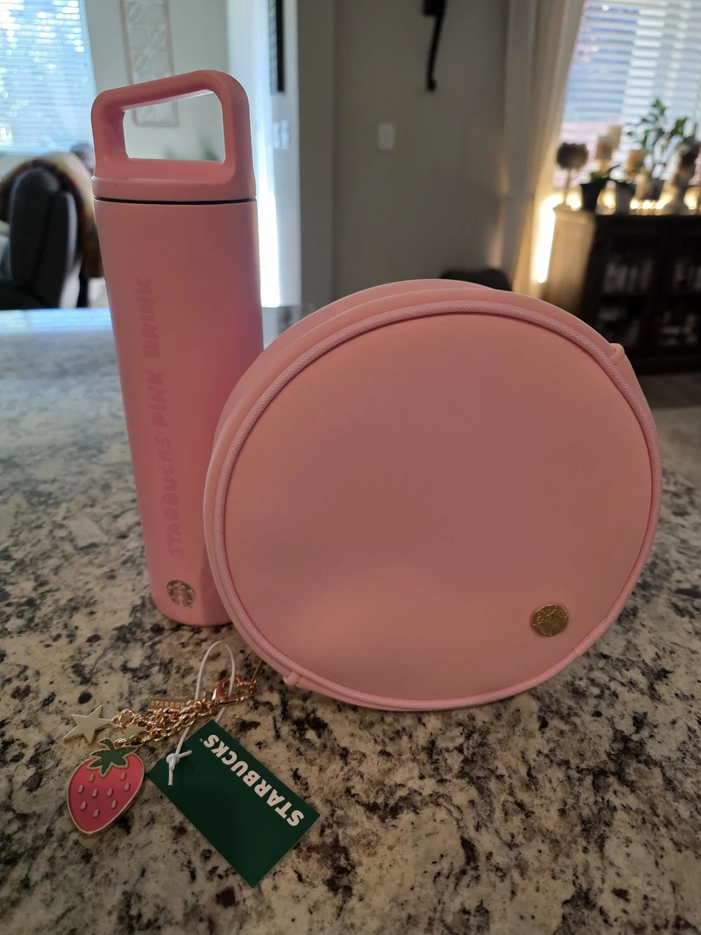 Starbucks Pink Tumbler and Round Pouch Set - Light Pink